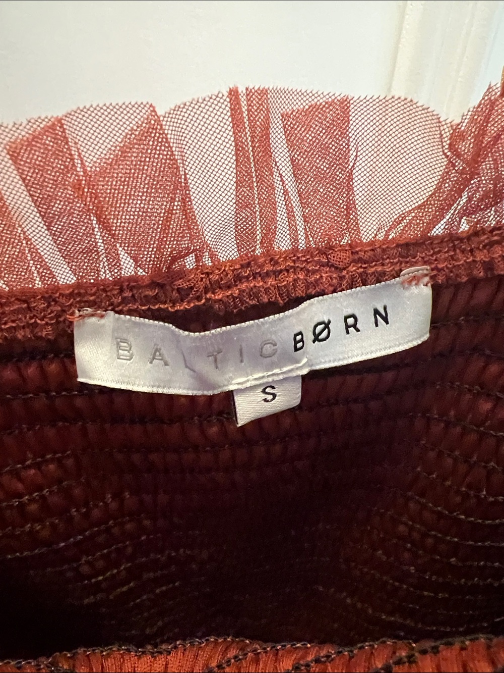 Baltic Born Rust Ruffled Midi Dress - Picture 3 of 3